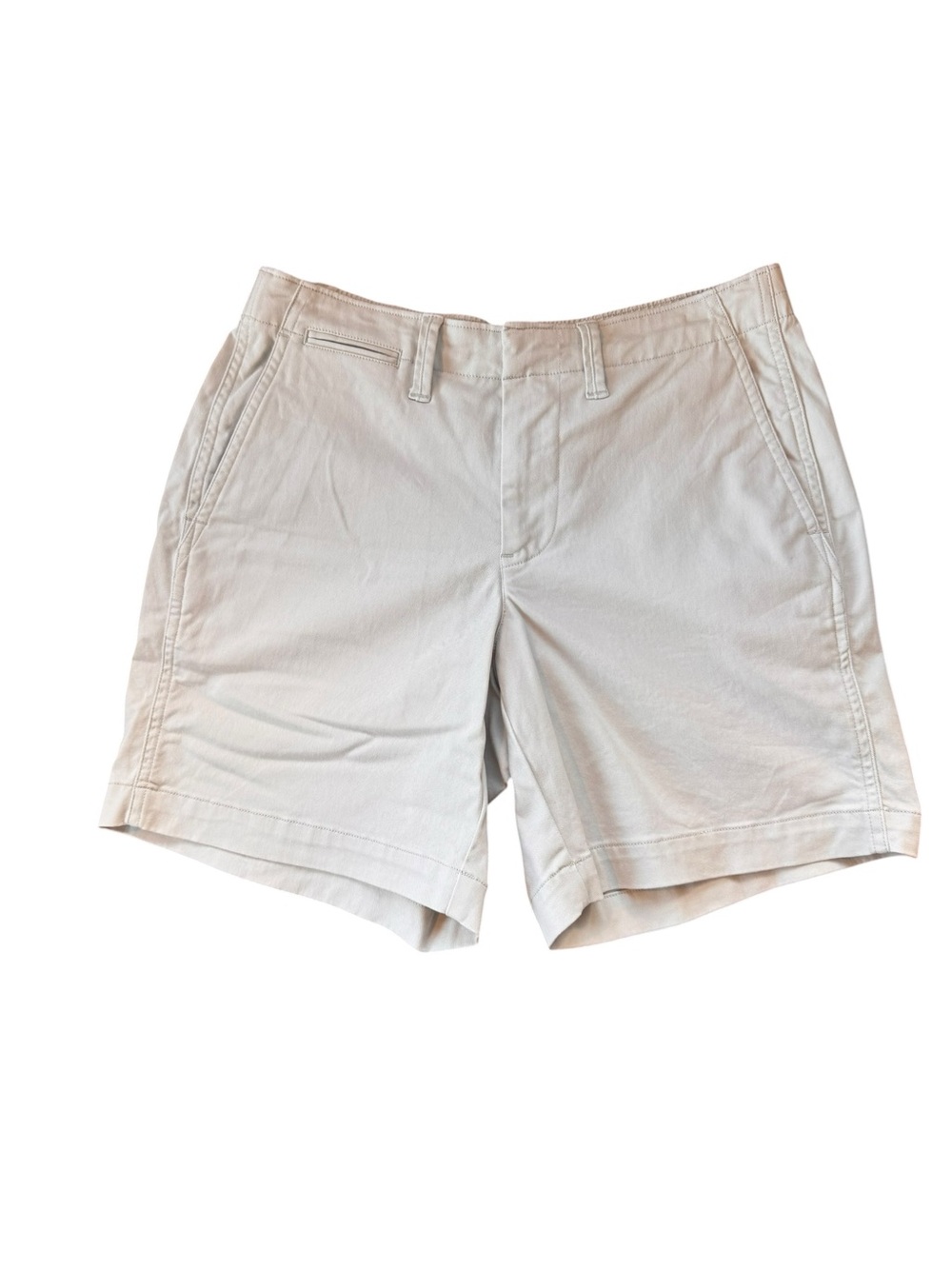 Lands' End Beige Cotton Stretch Chino Shorts Petite 2P Classic Casual - Picture 2 of 6